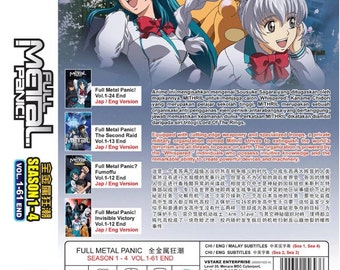 DVD Anime Full Metal Panic Season 1-4(1-61 End) Complete Box Set