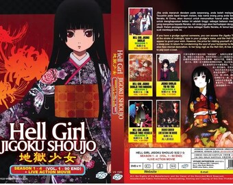 Hell Girl Jigoku Shoujo Season 1-4 + Live Action Movie Dvd(ep 1-90