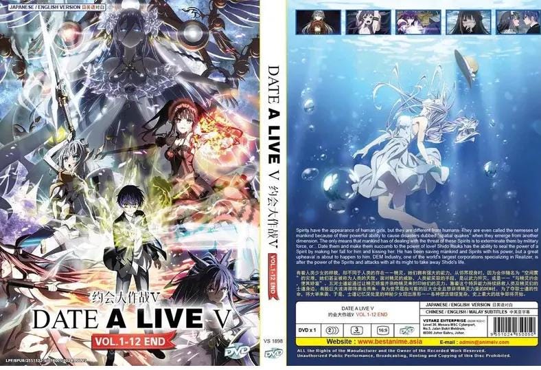 DVD Anime Date A Live V SEASON 5 (volume 1-12end) English Dubbed