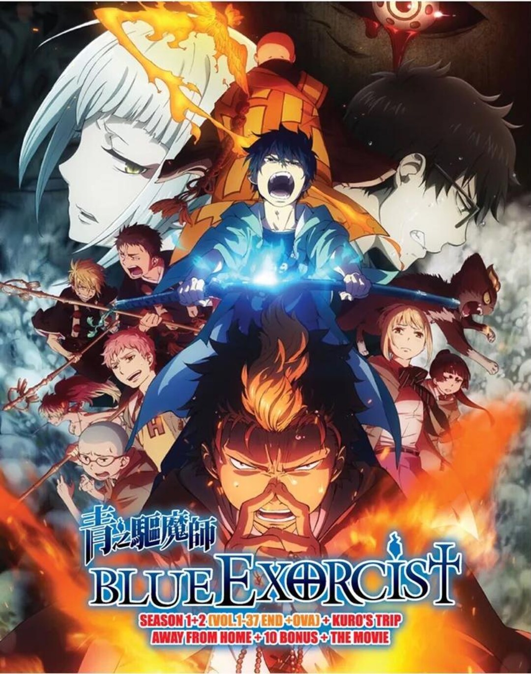 DVD Blue Exorcist Season 1+2+ova+movie (ep 1-37 End) (english