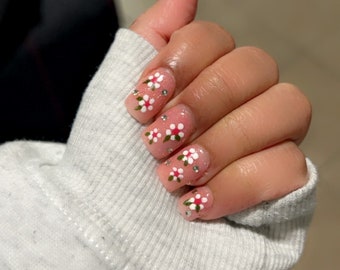 Summery flowers Press on Nails