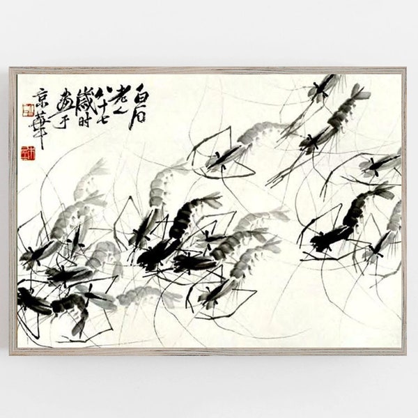 Encre à l'eau de Chine|Qi Baishi| |art mural| téléchargement numérique