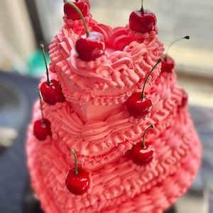 Rose Pink - 3 Tier - Heart Cake