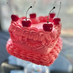 Ruby Pink Heart Cake