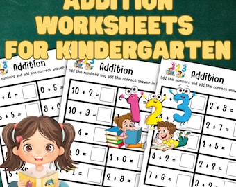 Kindergarten Addition Worksheets | Fill-in-the-Blank Math Practice (PDF Download)