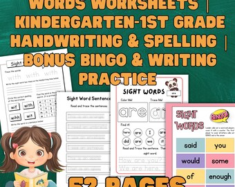 Fry Sight Words-werkbladen: handschriftoefening kleuter 1e leerjaar (pdf-download)