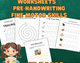 Hojas de trabajo de trazado de líneas para preescolar en PDF / Práctica de motricidad fina para preescolar / Actividades de preescritura / 45 páginas imprimibles de 8.5 x 11 pulgadas