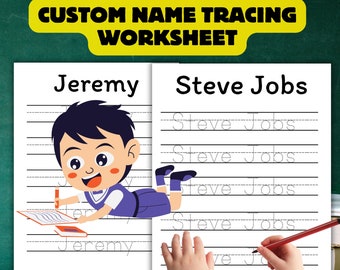 Tracing Name Sheets Preschool | Custom Name Tracing Worksheet, Handwriting Practice Page (PDF)