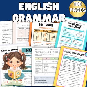 English Grammar Worksheets for Kids | 100 Pages, Grades 2-6 Printable