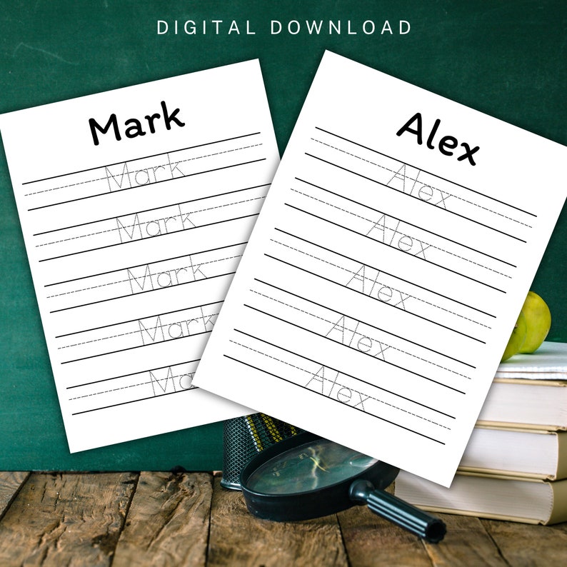 Custom Name Tracing Sheet Handwriting Practice Personalized Name Trace ...