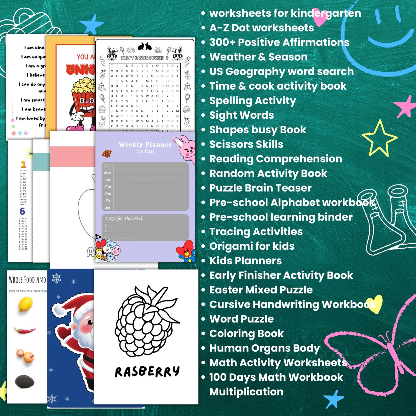 Homeschool Worksheet Bundle 5000+ Pages Ages 3-9 | Math Reading ABC ...