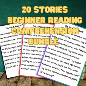 Beginner Reading Comprehension Worksheets with Q&A | 20 Fun, Heartwarming Stories for ESL, Homeschool, Classroom | Homeschool Worksheets
