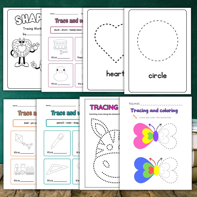 Shapes Tracing Worksheet Bundle: 85 Preschool & Kindergarten ...