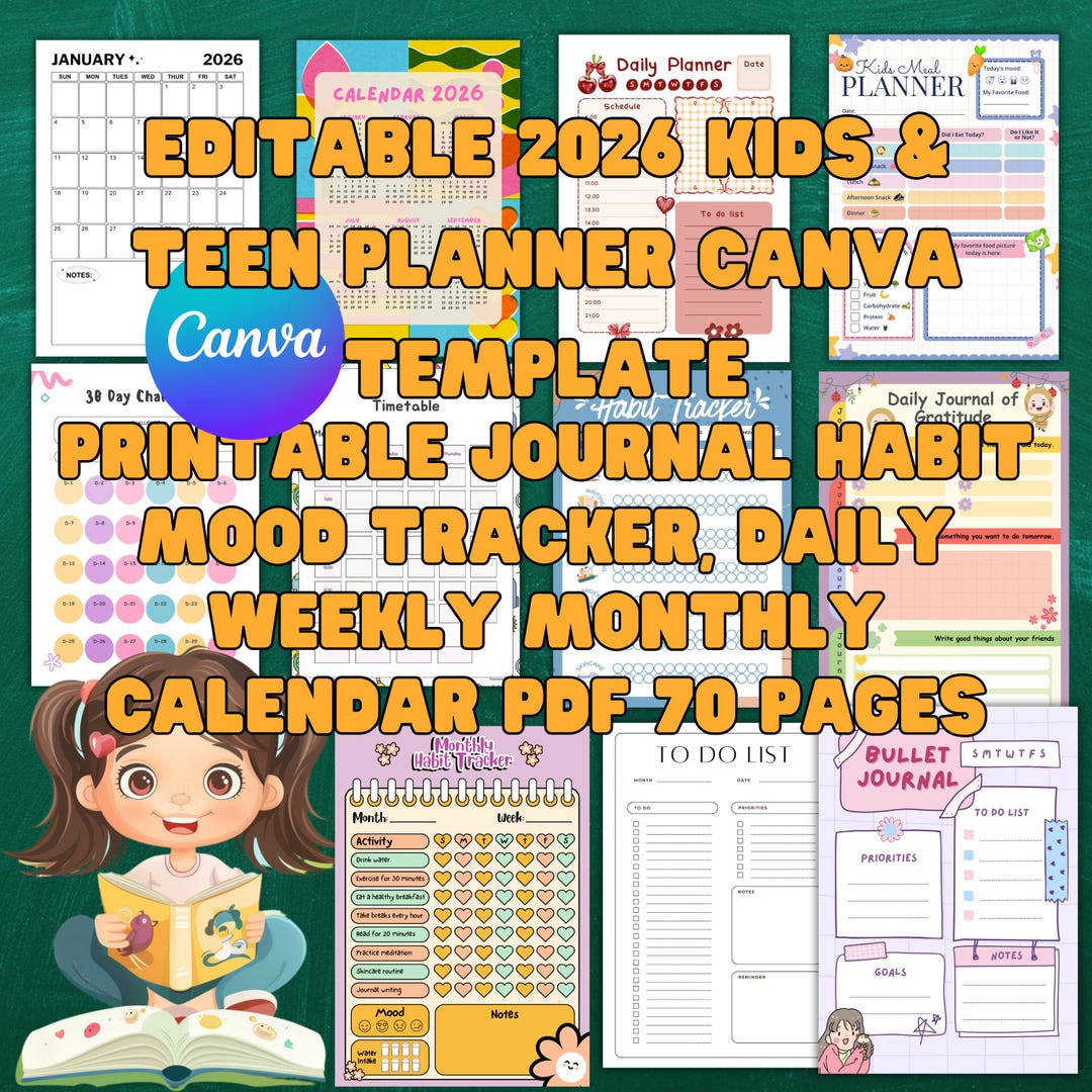 Journal Habit Tracker Printable, Mood Tracker Daily Weekly Monthly ...