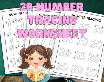 Number Tracing Worksheets 1-20 – Preschool Handwriting Practice (PDF)