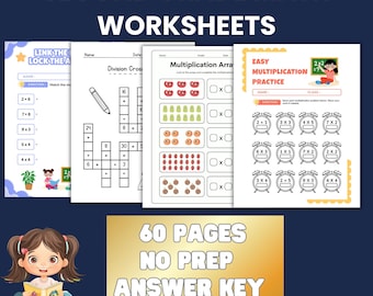 Second Grade Math Worksheets Bundle | Addition Subtraction Word Problems PDF
