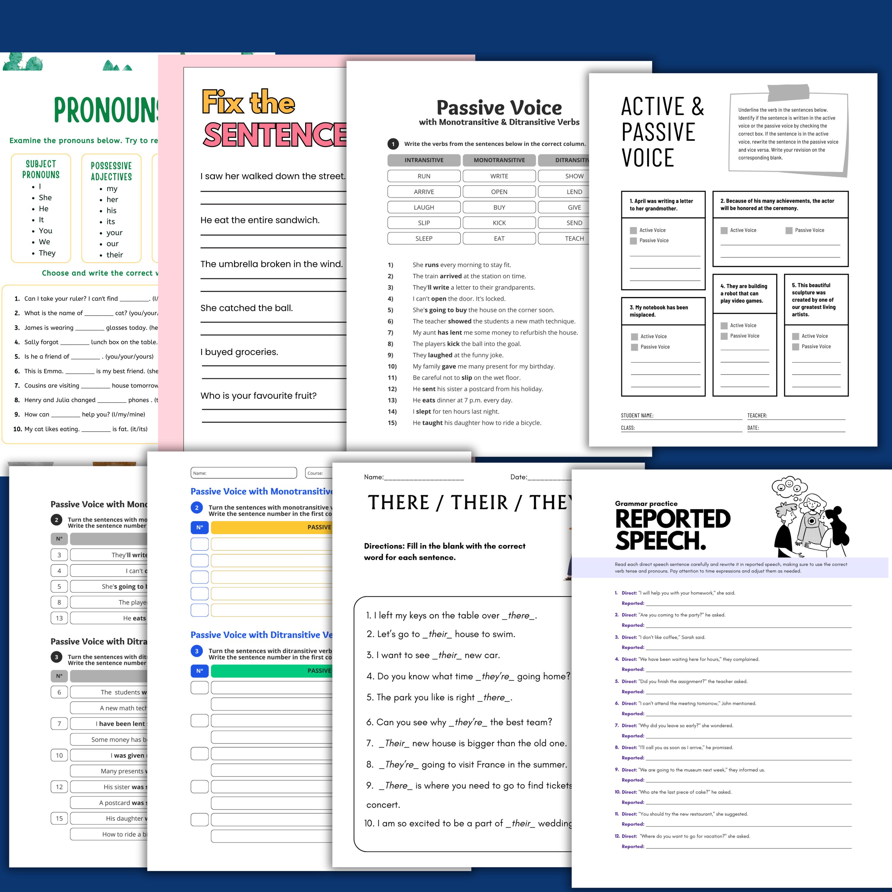 English Grammar Worksheets for Kids, 100 Pages, Grades 2-6 Printable - Etsy