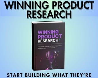 Winning Product Research Ebook for Digital Creators | Winning Product Idea Guide Market Research Strategy | Product Launch Research System