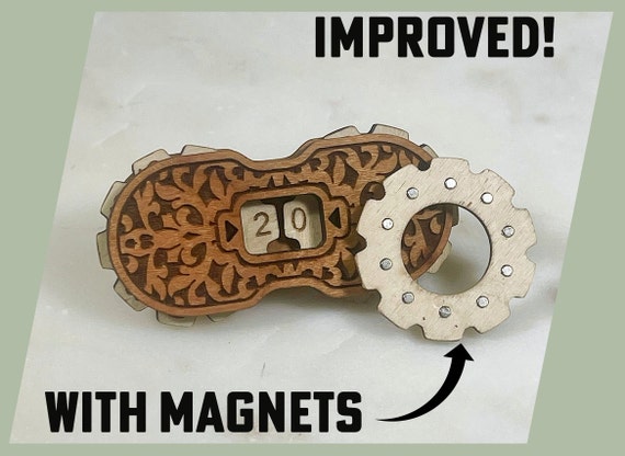 00-99 Counter, Life Tracker, row counter, HP Counter, for MTG, DnD, Knitting, games. Handmade from solid wood with magnets