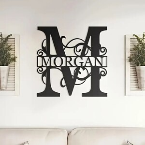 Benutzerdefiniertes Familienmonogramm, personalisiertes Geschenk, Namensschild, Abschlussgeschenk, Metallmonogramm, Housewarming, Hochzeitsmonogramm, Jubiläum