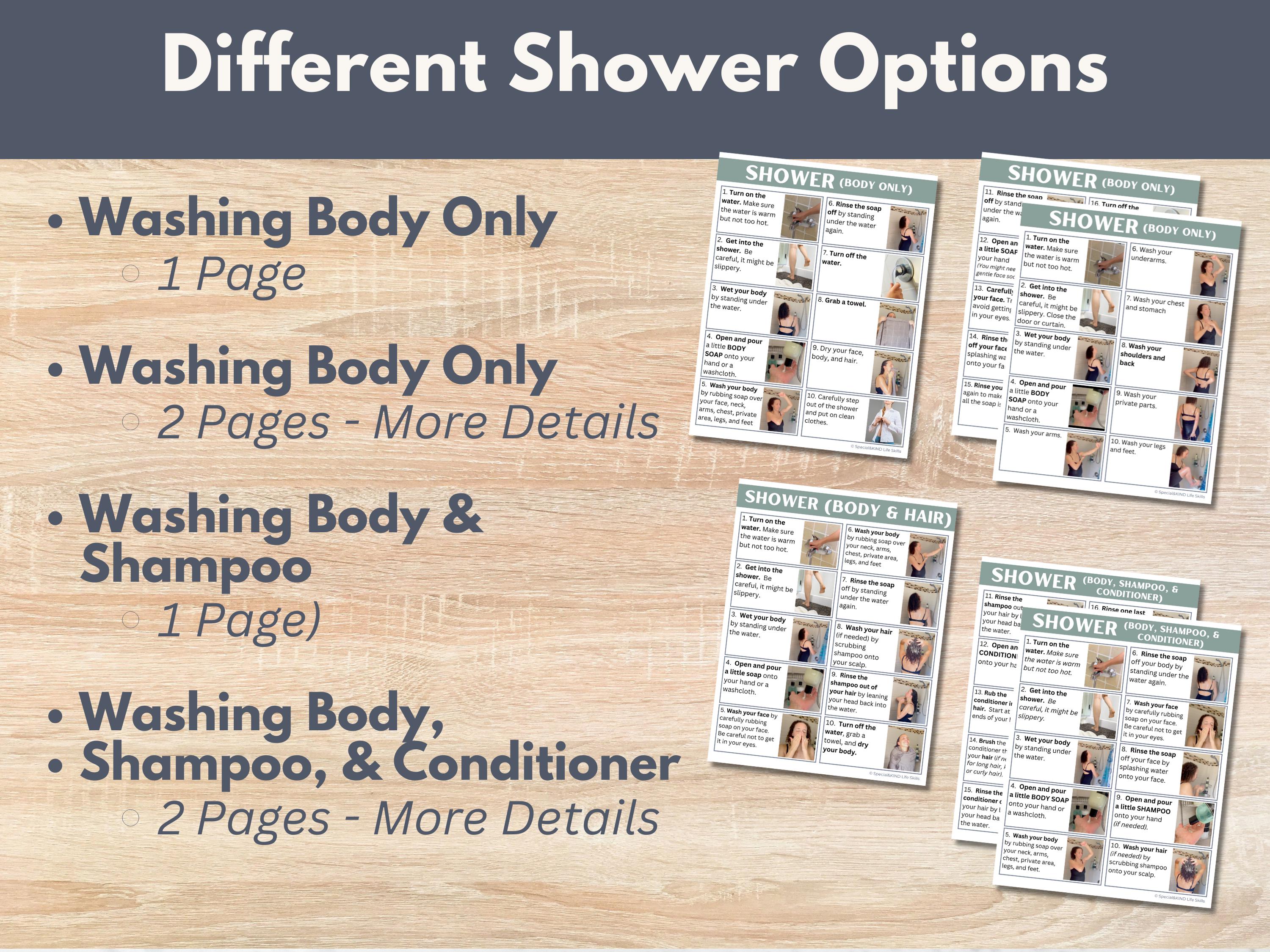 Showering Tutorial How to Take a Shower Visual Guide, Printable Real Life Pictures, Simple ...