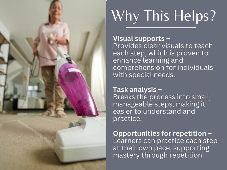 Vacuum Clean Visual Support, Kids Printable Picture Guide, Simple Real ...