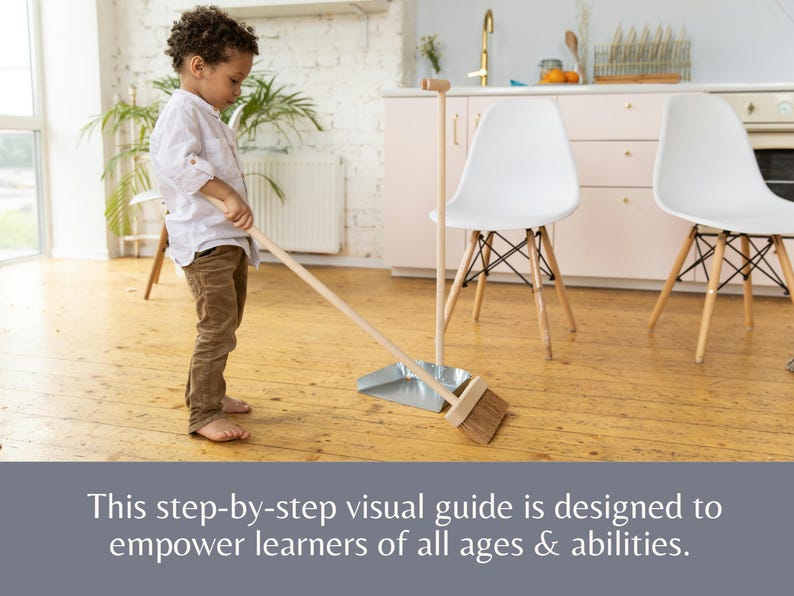 How to Sweep Visual Guide, Kids Printable Chore Steps, Simple Real Life ...