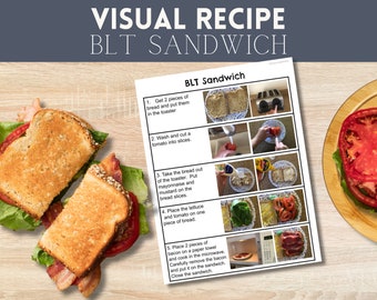 Realistic Picture Recipe, Visual Cooking Activity, Adaptive Life Skills, Printable Inclusive Cookbook, Simple Special Education Guide, ASD