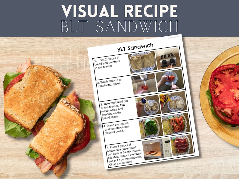 Realistic Picture Recipe, Visual Cooking Activity, Adaptive Life Skills ...