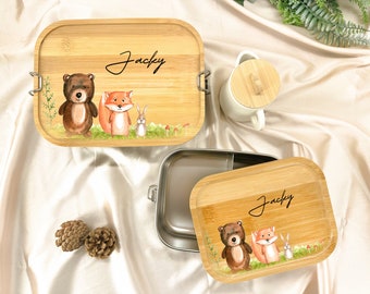 Personalised lunch box for kids,Custom Name  Box, Animal Lunch Box,Snack Box,back to school gift,Boy Girl Birthday Gifts