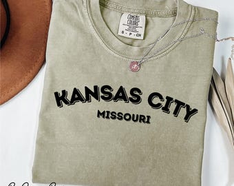 Comfort Colors® Kansas City Missouri Shirt KC Pride Shirt Midwest Shirt Missouri Gift Kansas City Gift Chiefs Shirt Kansas City Missouri Tee