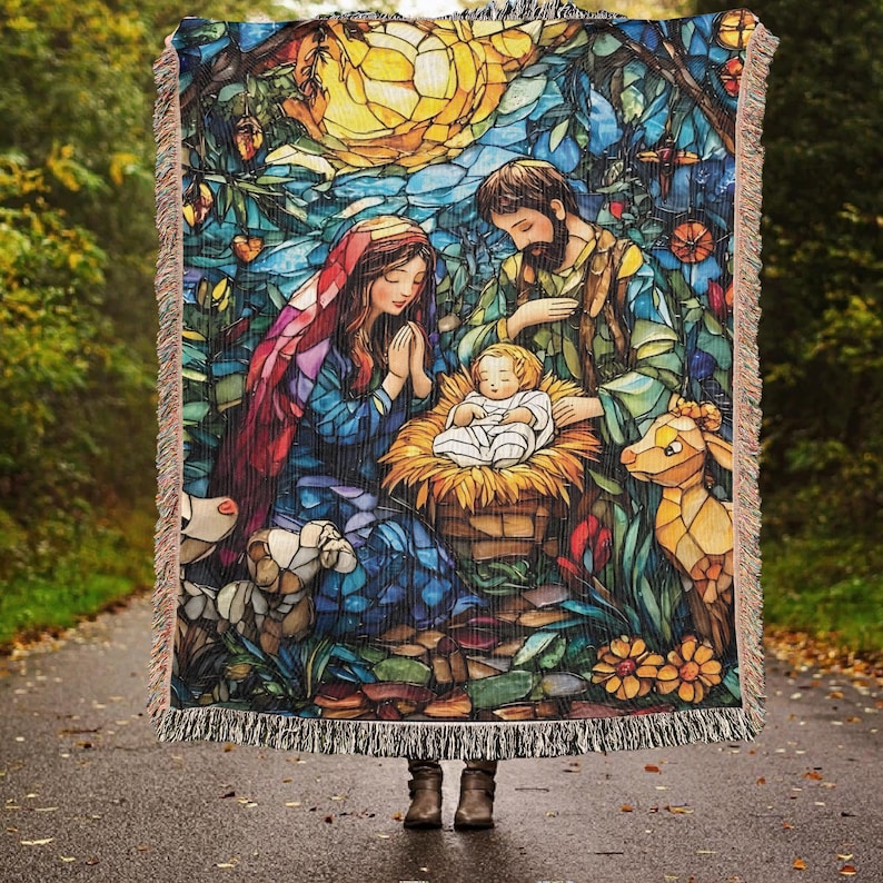 Bethlehem Scene Quilted Blanket NCU0TH1979