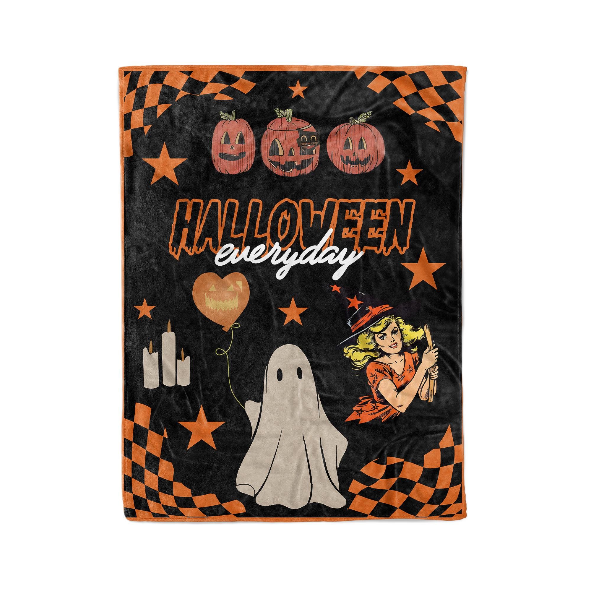 Yiyhuxf Halloween-Fleece-Decke – Kawaii Geister-Skelett Design, 152x127 Cm, Weich, Für Sofa & Bett