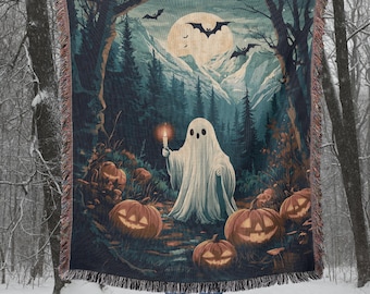 Geweven Halloween-deken: spookachtig cottagecore-decor
