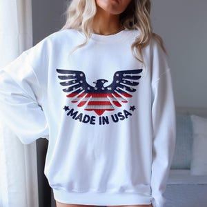 America Eagle Embroidered Shirt, Retro 4th of July Shirt, Independence Day Shirt, America Flag Shirt, Make American Great Again Shirt