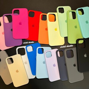 Rubber Logo Phone Case iPhone 15 14 13 12 11 X XS 8 Pro Max Plus Mini Cover Silicone Solid Plain Simple Pastel Pale Bright Light Blue Pink