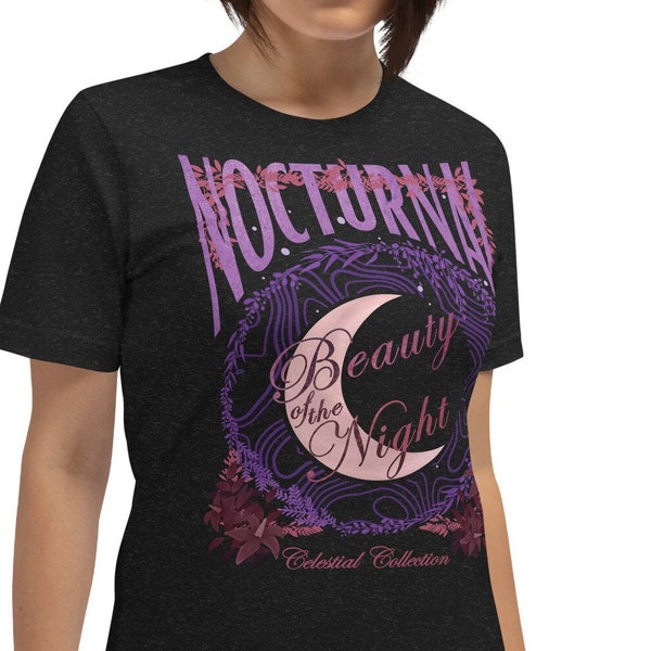 Nocturnal Color Unisex t-shirt by BC Ink Works | Moon, Stars, Darkness Tee | Unique Gift | Midnight Lover Tshirt | Night Sky Apparel