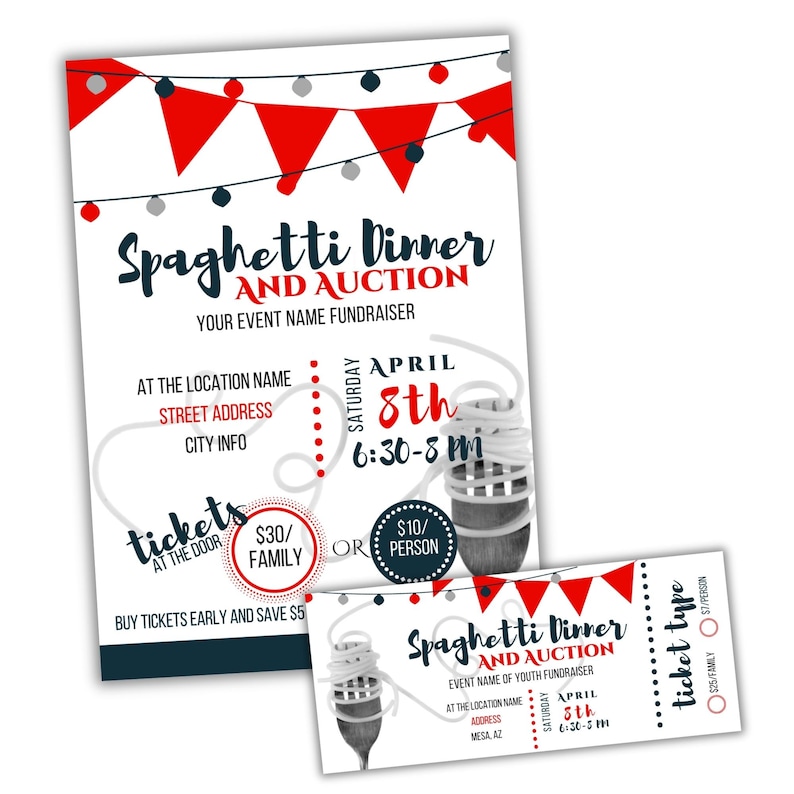 Spaghetti String Event Spaghetti Fundraiser Template - Etsy