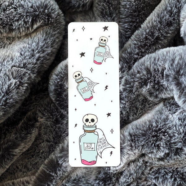 Poison Bottle Bookmark | Double Sided Flat Bookmark | Bookworm Merch | Bookish Babe