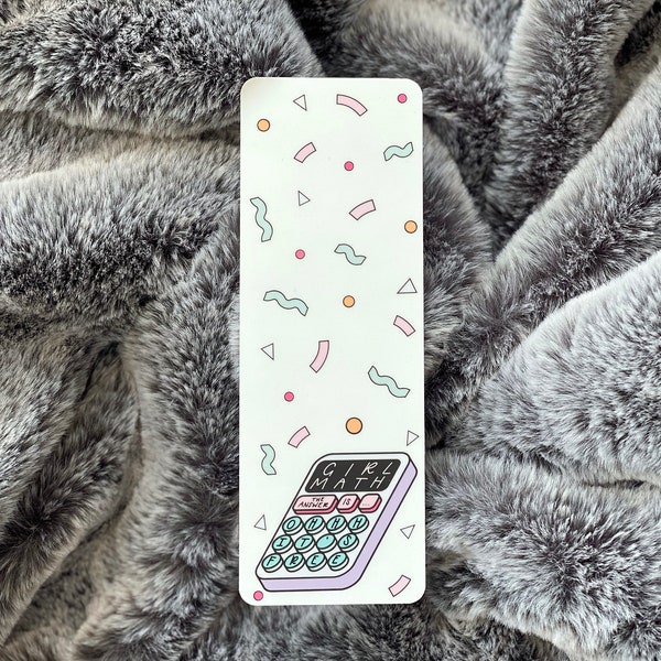 Girl Math Calculator Bookmark | Double Sided Flat Bookmark | Bookworm Merch | Bookish Babe