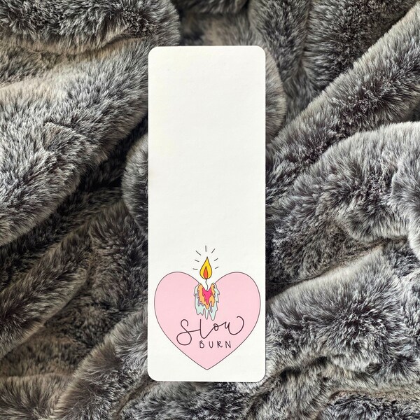 Slow Burn Candle Bookmark | Double Sided Flat Bookmark | Bookworm Merch | Bookish Babe