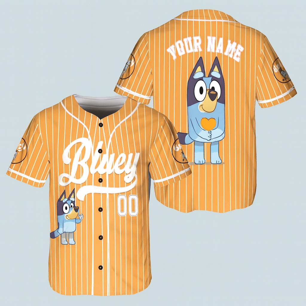 Discover Personalized Blue Dog Baseball Jersey
