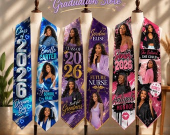 Personalized Photo Graduation Stole 2026, Custom Class of 2026 Sash, Unique Graduation Gift for Graduates