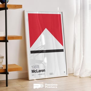 Historic 1988 McLaren MP4/4 F1 Poster - The Unbeatable Season