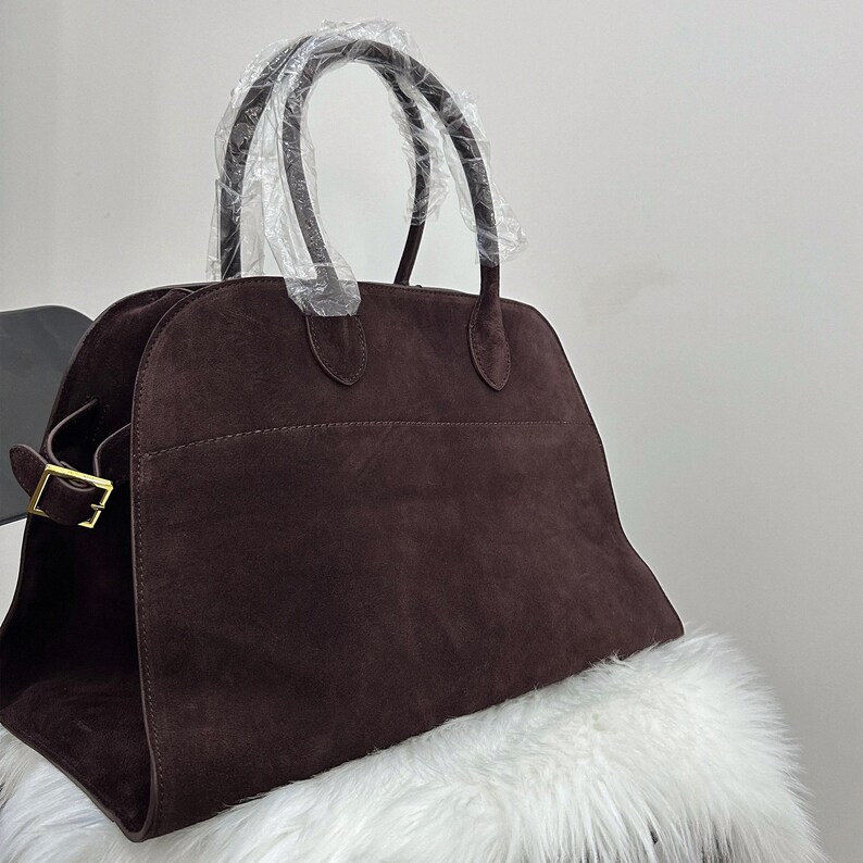 Borsa in pelle scamosciata, borsa tote in pelle scamosciata, borsa tote minimalista, borse tote in pelle scamosciata, borsa tote da donna immagine 3