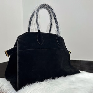 Wildleder Handtasche, Wildleder Tragetasche, Minimalistische Tragetasche, Wildleder Tragetaschen, Tragetasche für Frauen Bild 2