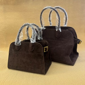 Borsa in pelle scamosciata, borsa tote in pelle scamosciata, borsa tote minimalista, borse tote in pelle scamosciata, borsa tote da donna Brown