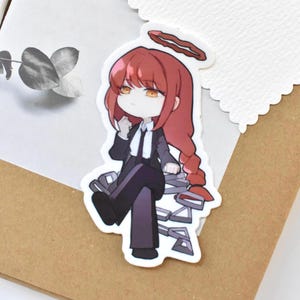 Makima Vinyl Sticker Makima Sticker Chibi Chainsaw Man Sticker CSM Chibi Sticker Vinyl Makima Chainsaw Man Chibi Makima Sticker Gift