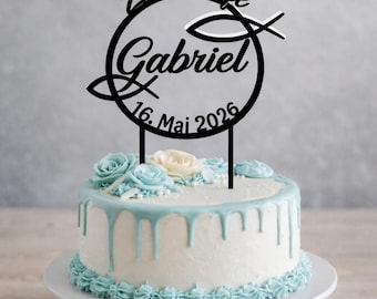Adorno para tarta personalizado con nombre y edad: moderno adorno para tarta hecho de PETG
