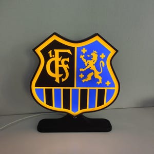 3D Fußball Lightbox FCS | LED Wandlicht | Fan Deko Saarbrücken | Geschenkidee Fußballfan | Fußballfan Lampe | Vereinslogo